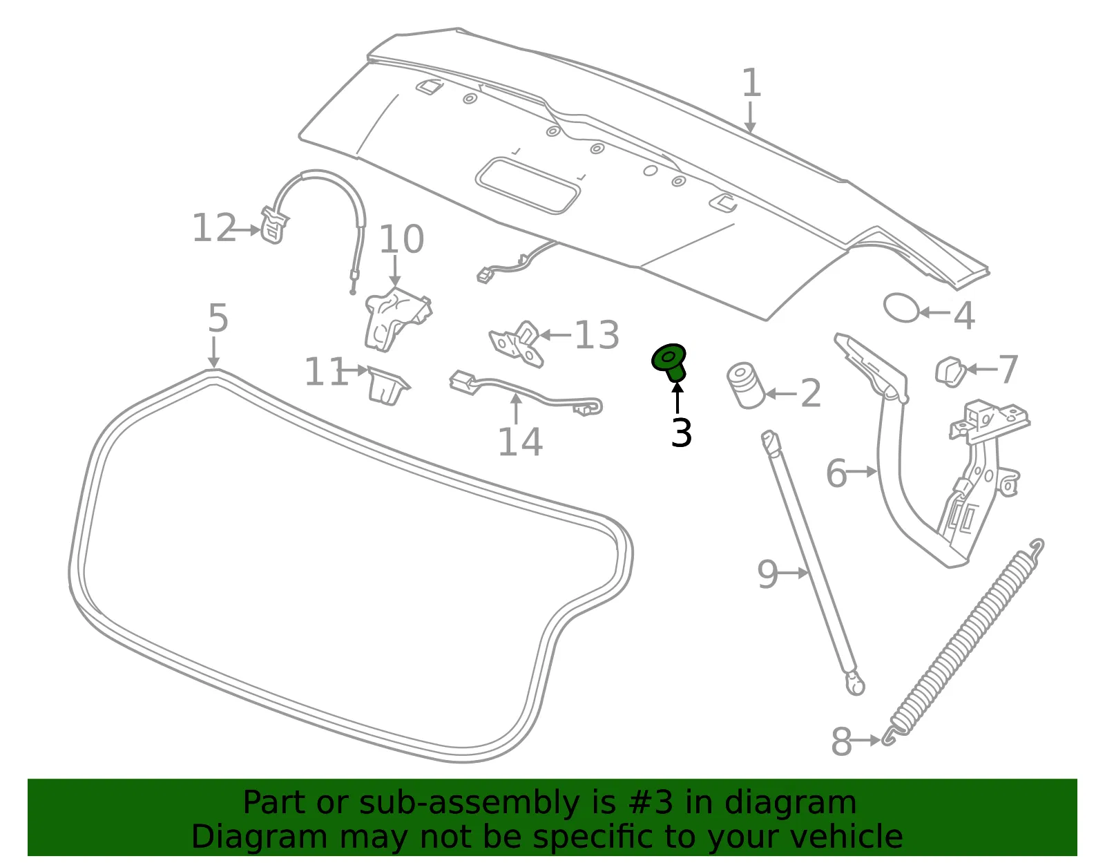 Deck Lid Bumper - GM (22870089) - view 5