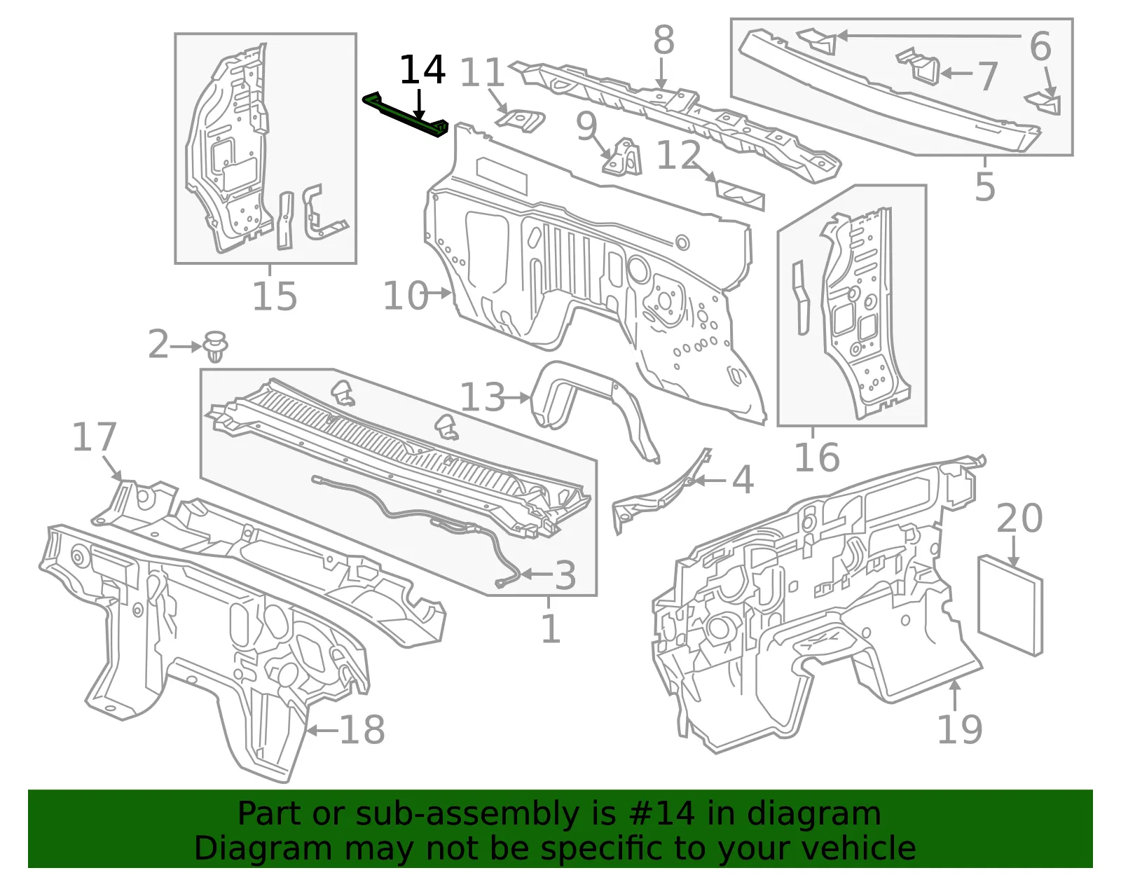Plenum Lower Panel Water Deflector - GM (22900994) - view 3