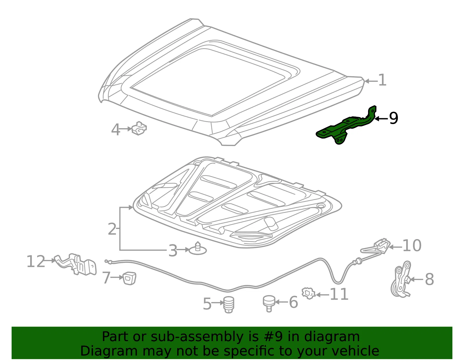 Driver Side Hood Hinge - GM (22914276) - view 3