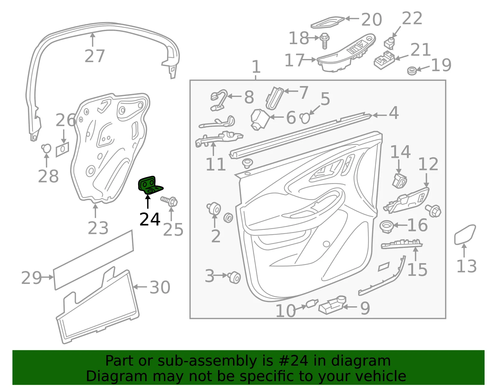 Front Side Door Armrest Bracket - GM (22930684) - view 4