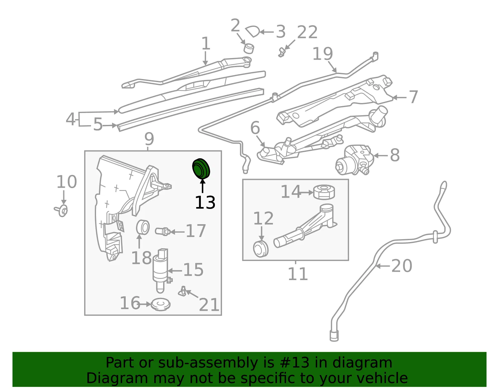 Windshield Washer Fluid Reservoir Grommet - GM (22931673) - view 2