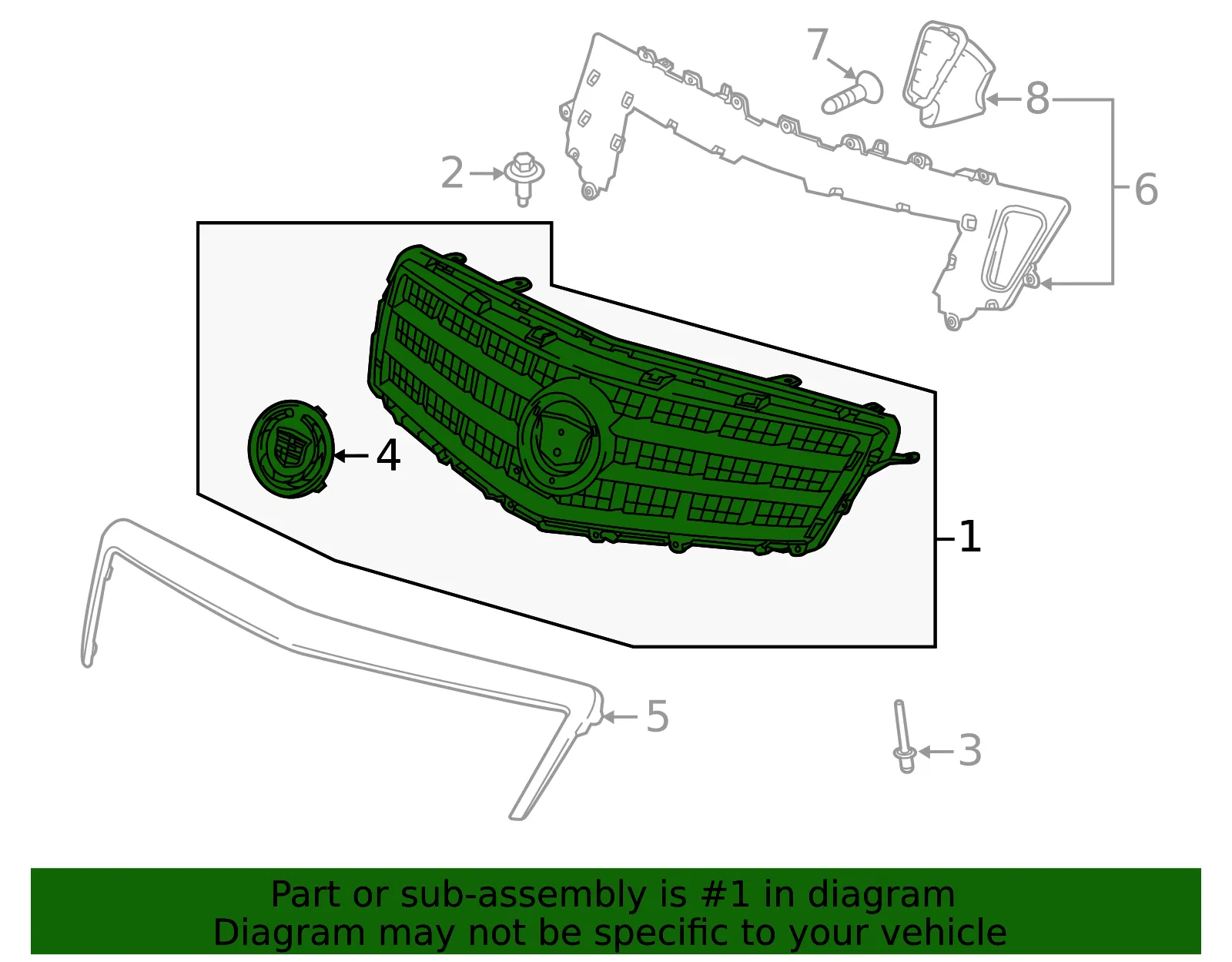 Front Grille - GM (22976334) - view 4