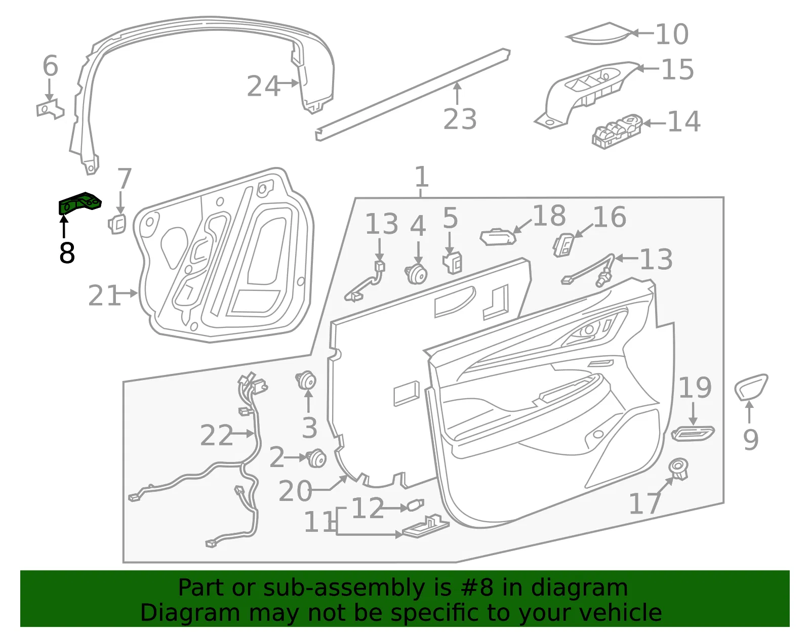 Front Side Door Armrest Bracket - GM (22977378) - view 4