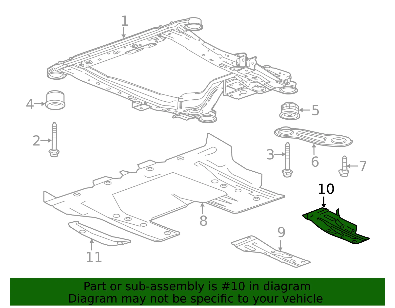 Driver Side Front Engine Compartment Air Deflector - GM (22980205) - view 4