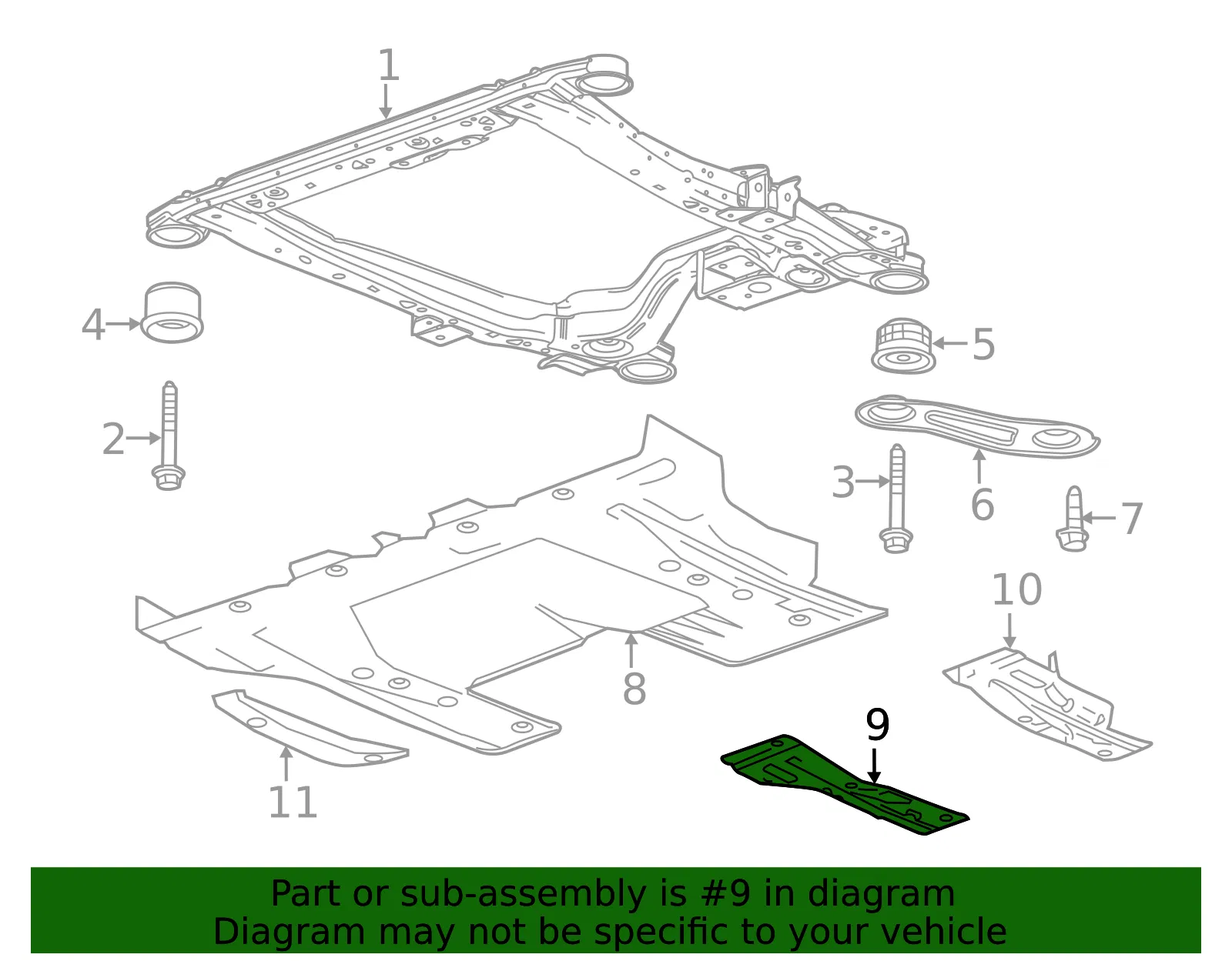 Passenger Side Engine Compartment Splash Shield - GM (22980210) - view 3