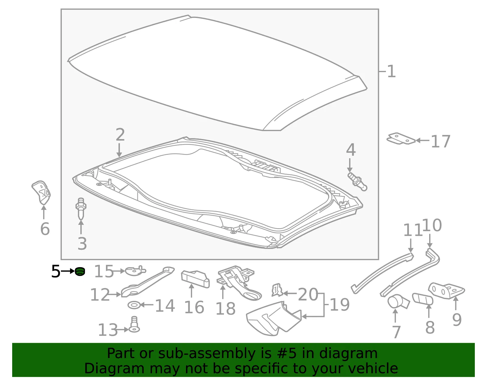 Lift Off Roof Panel Shim - GM (22994154) - view 5
