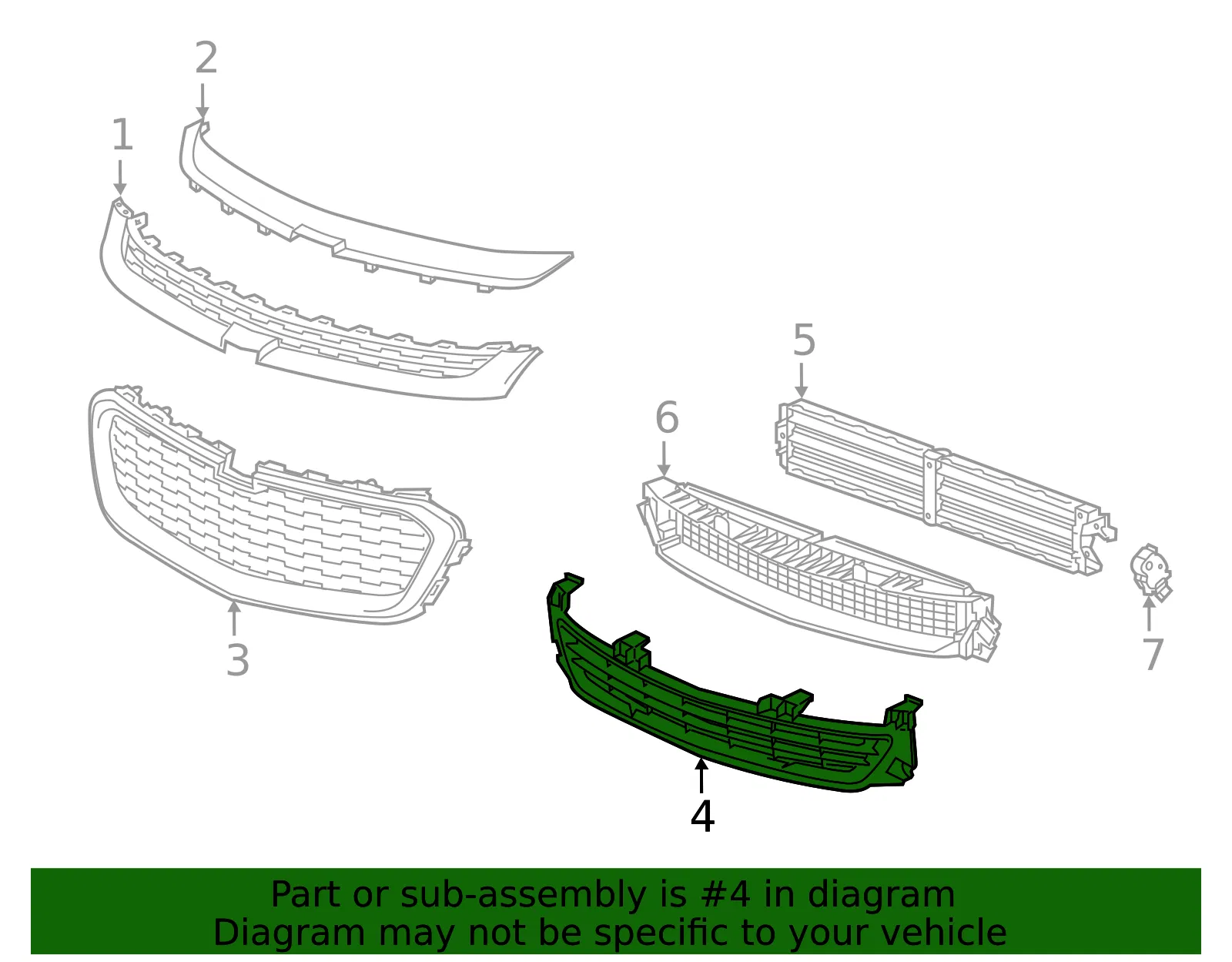 Front Lower Grille - GM (22995188) - view 4