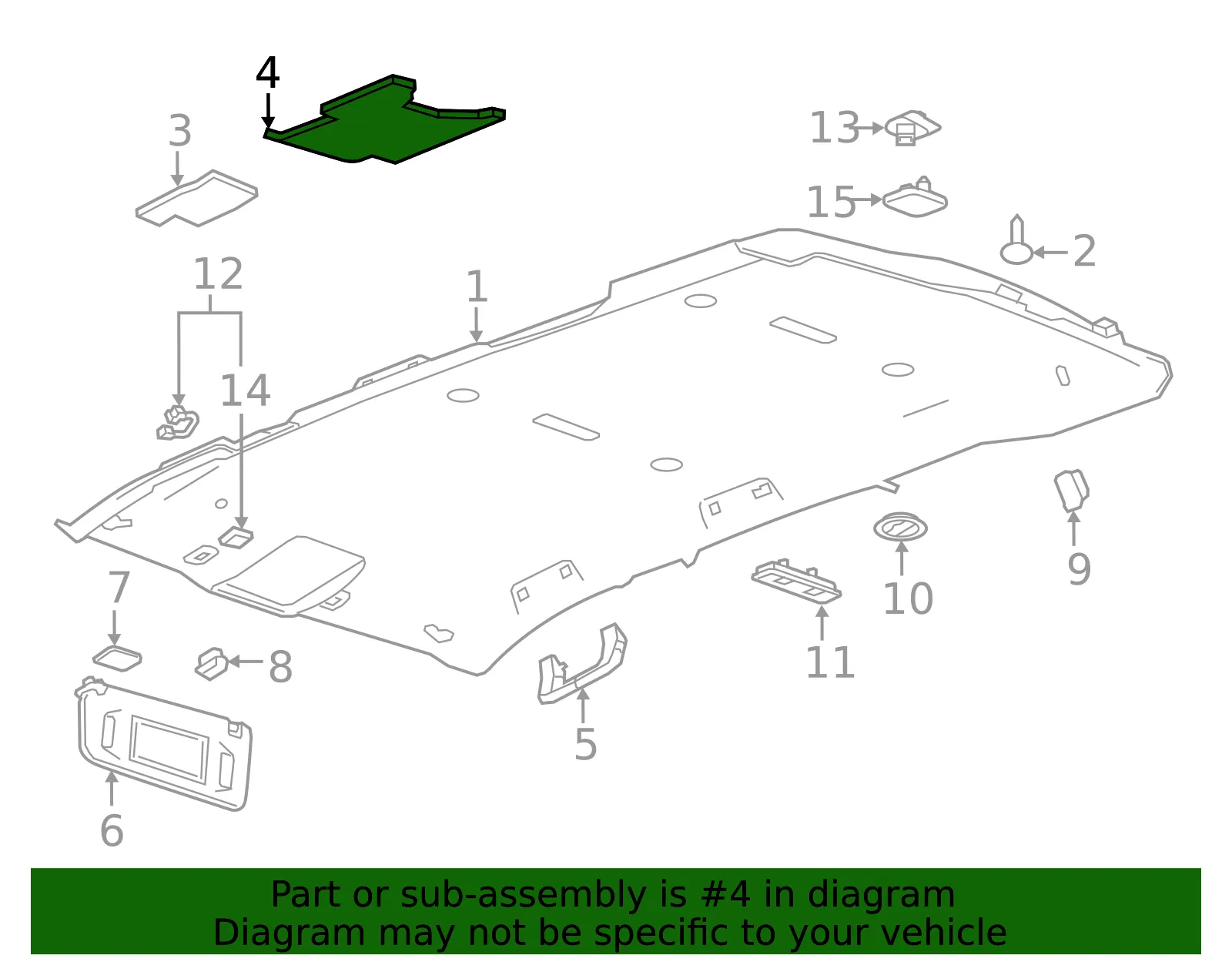 Headliner Pad - GM (23108050) - view 4