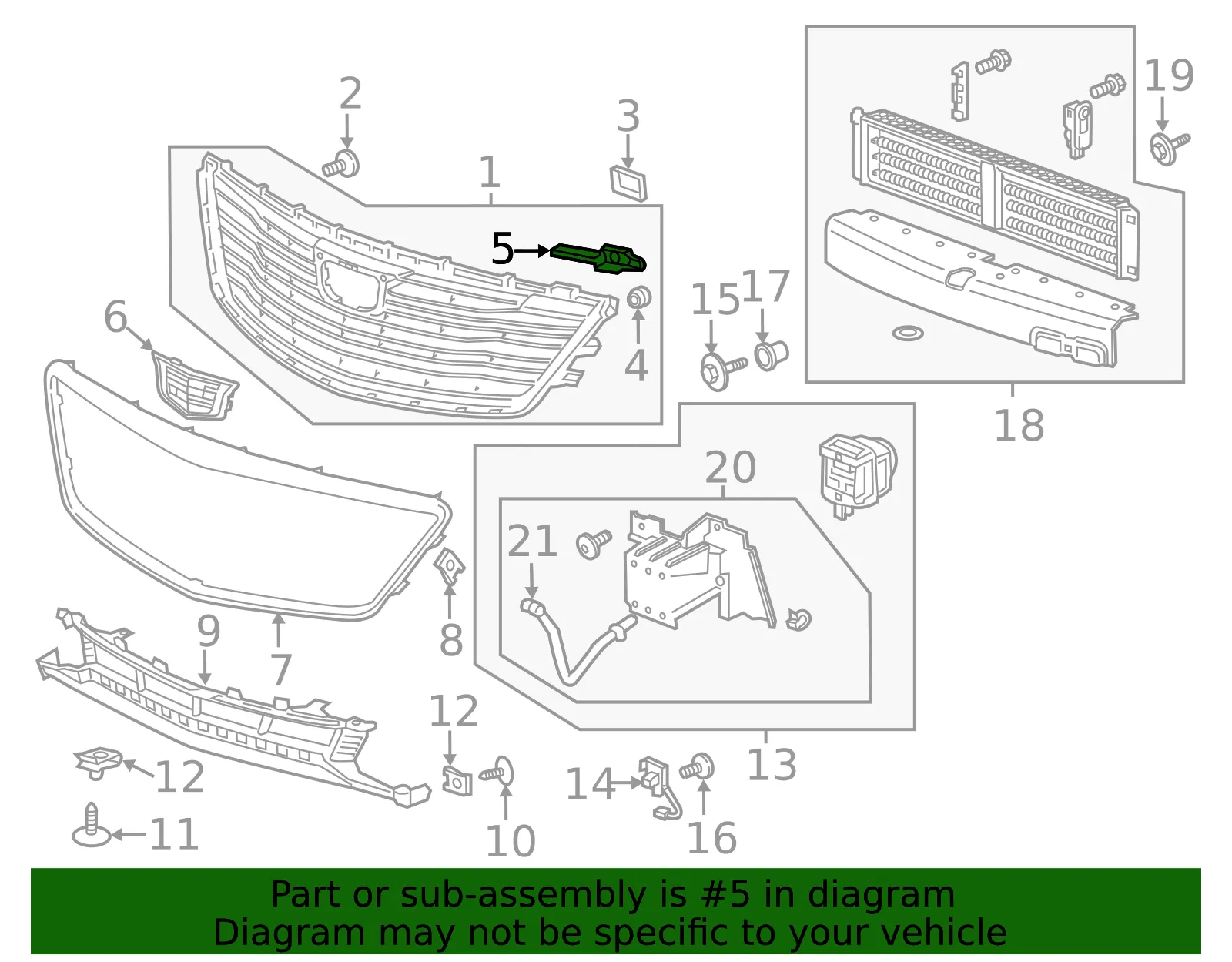 Front Grille Insert - GM (23109313) - view 4