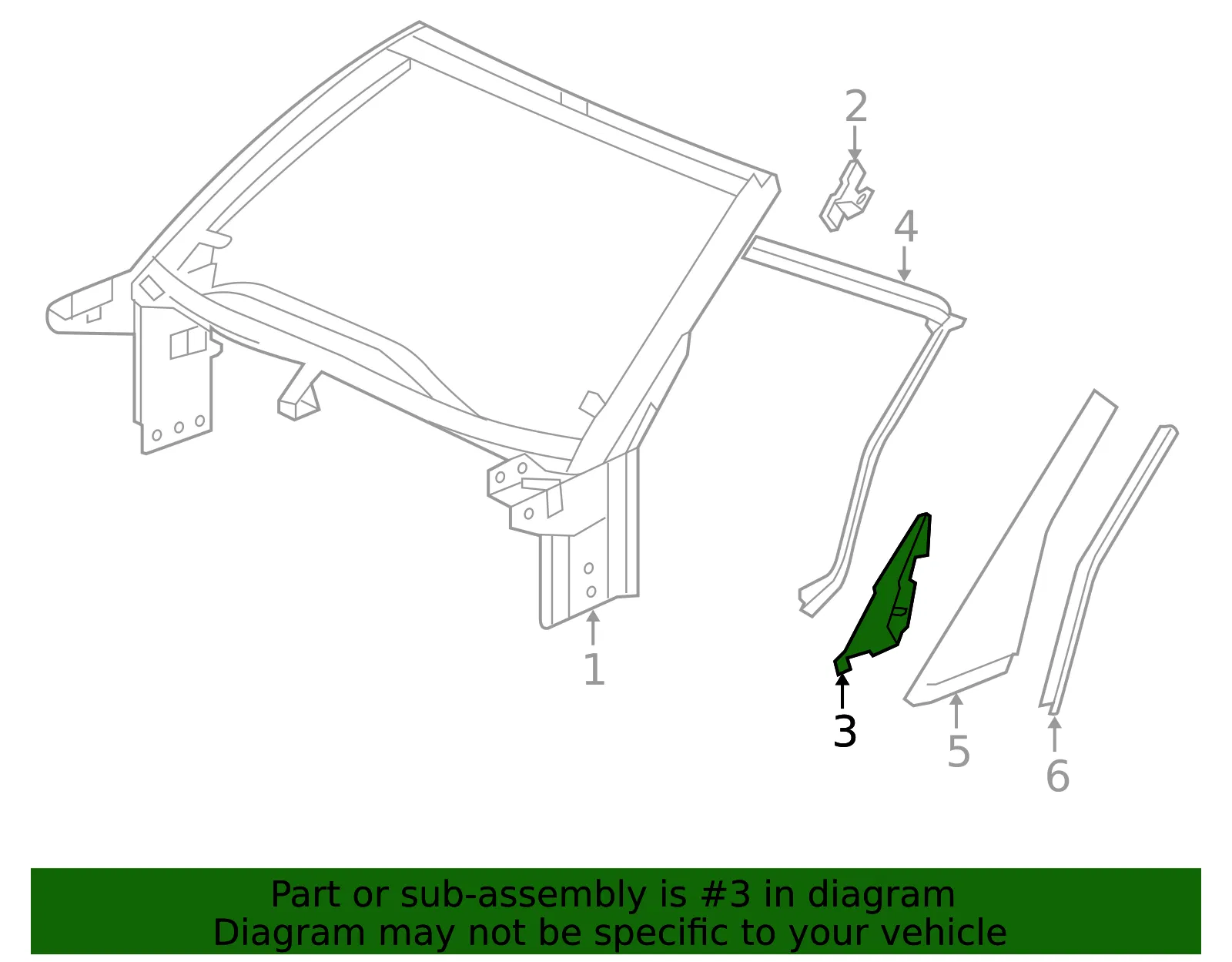 Windshield Frame Lower Bracket - Driver's Side (LH) - GM (23164150) - view 3