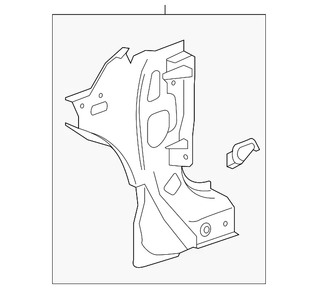 Driver Side Body Hinge Pillar Inner Panel - GM (23190388) - view 2