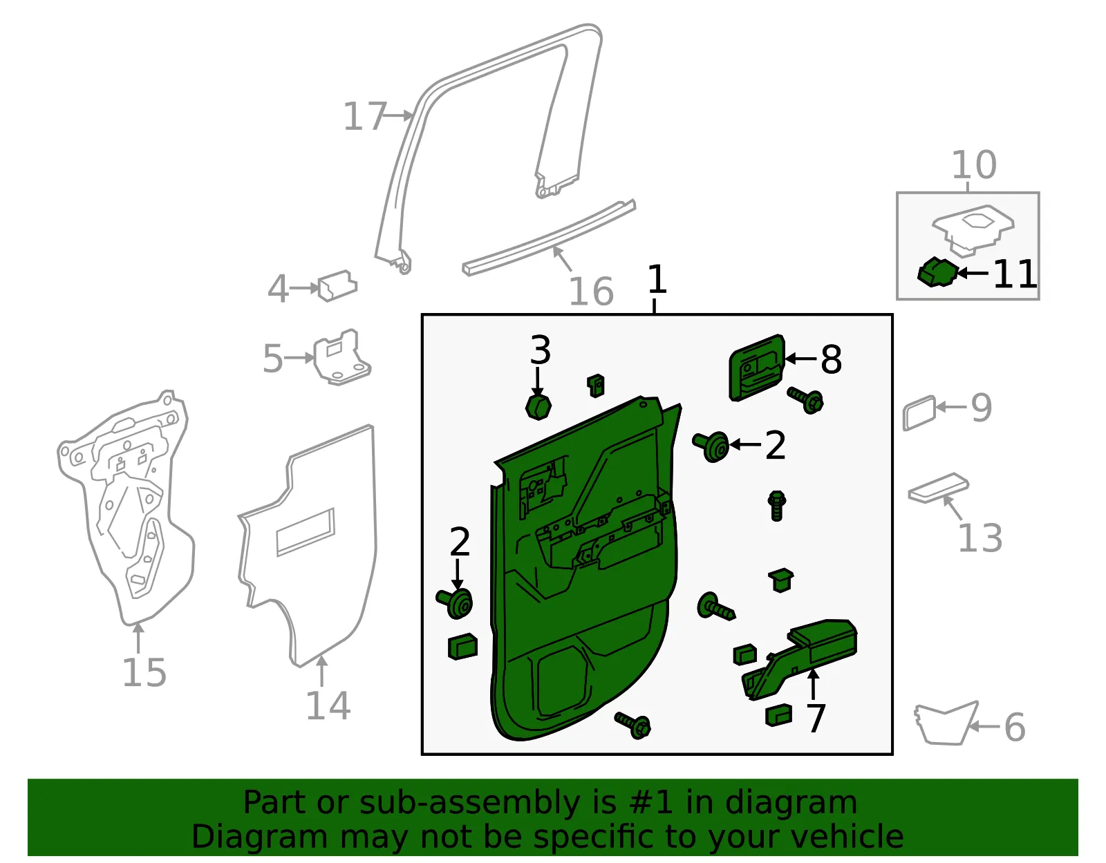 Door Trim Panel - GM (23209701) - view 4