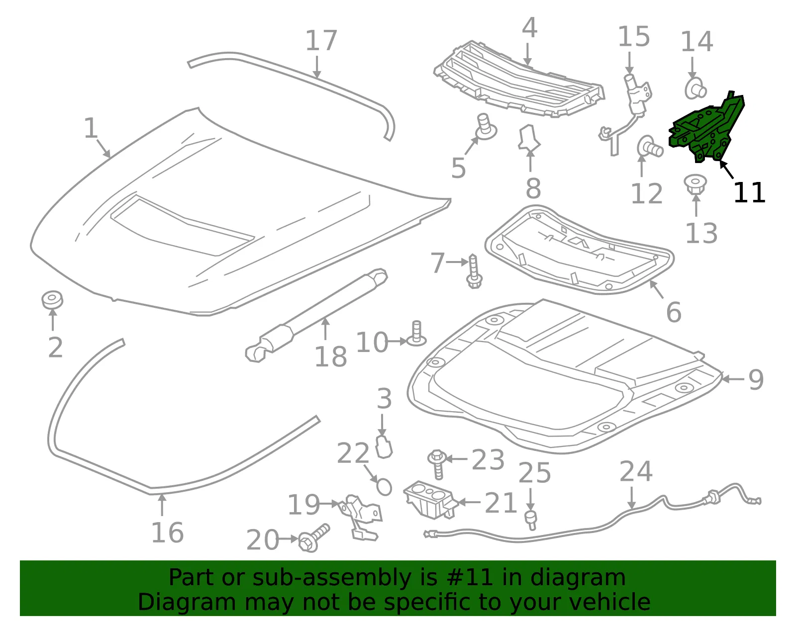 Hinge - Passenger Side (RH) - GM (23218173) - view 3