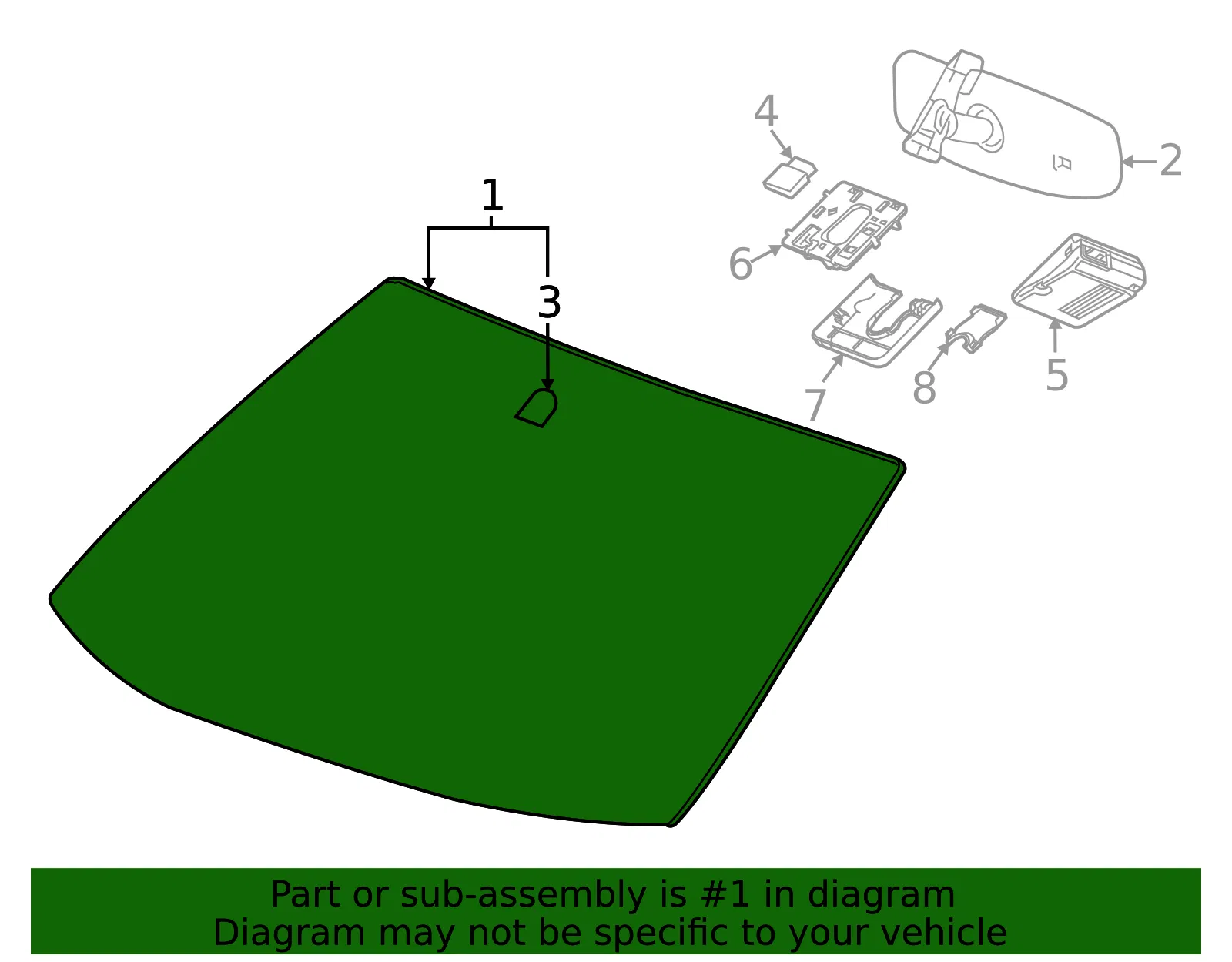 Windshield - GM (23260478) - view 3