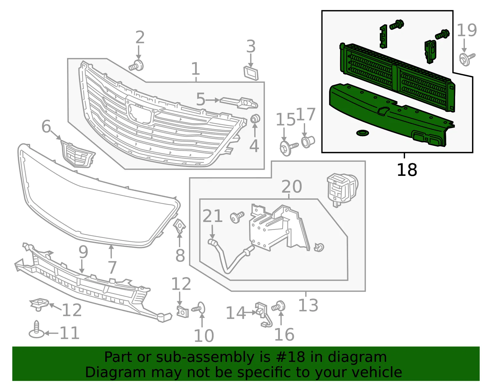 Front Bumper Shutter - GM (23278688) - view 3
