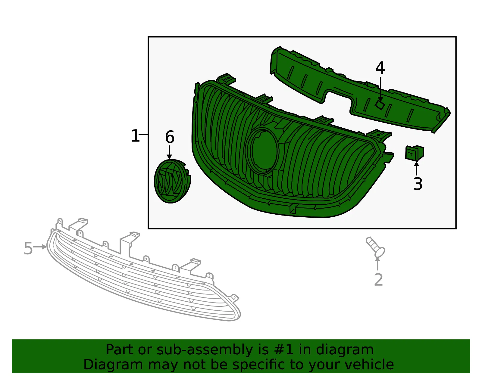 Front Upper Grille - GM (23286076) - view 5