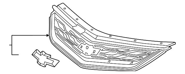 Front Upper Grille - GM (23289638) - view 4