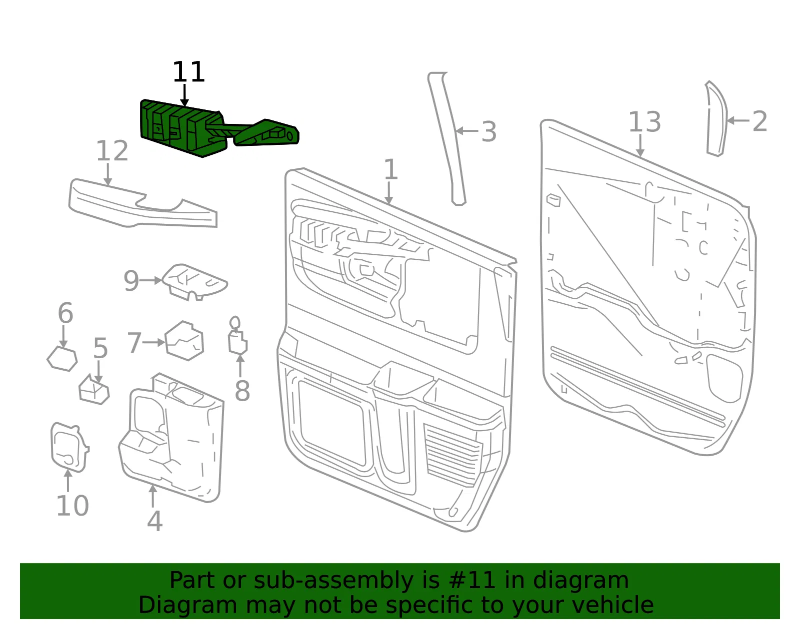 Pull Handle - Driver's Side (LH) - GM (23345385) - view 5