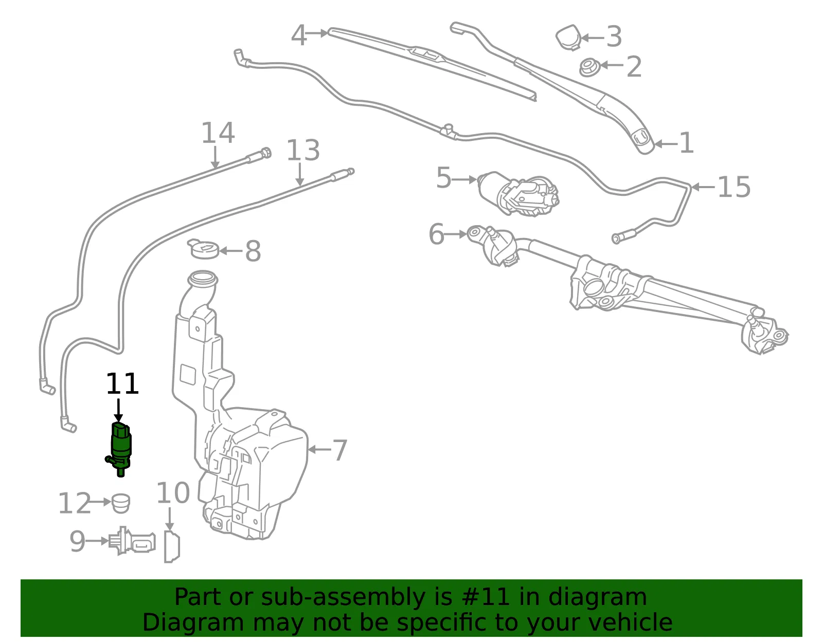 Windshield Washer Pump - GM (23353390) - view 6