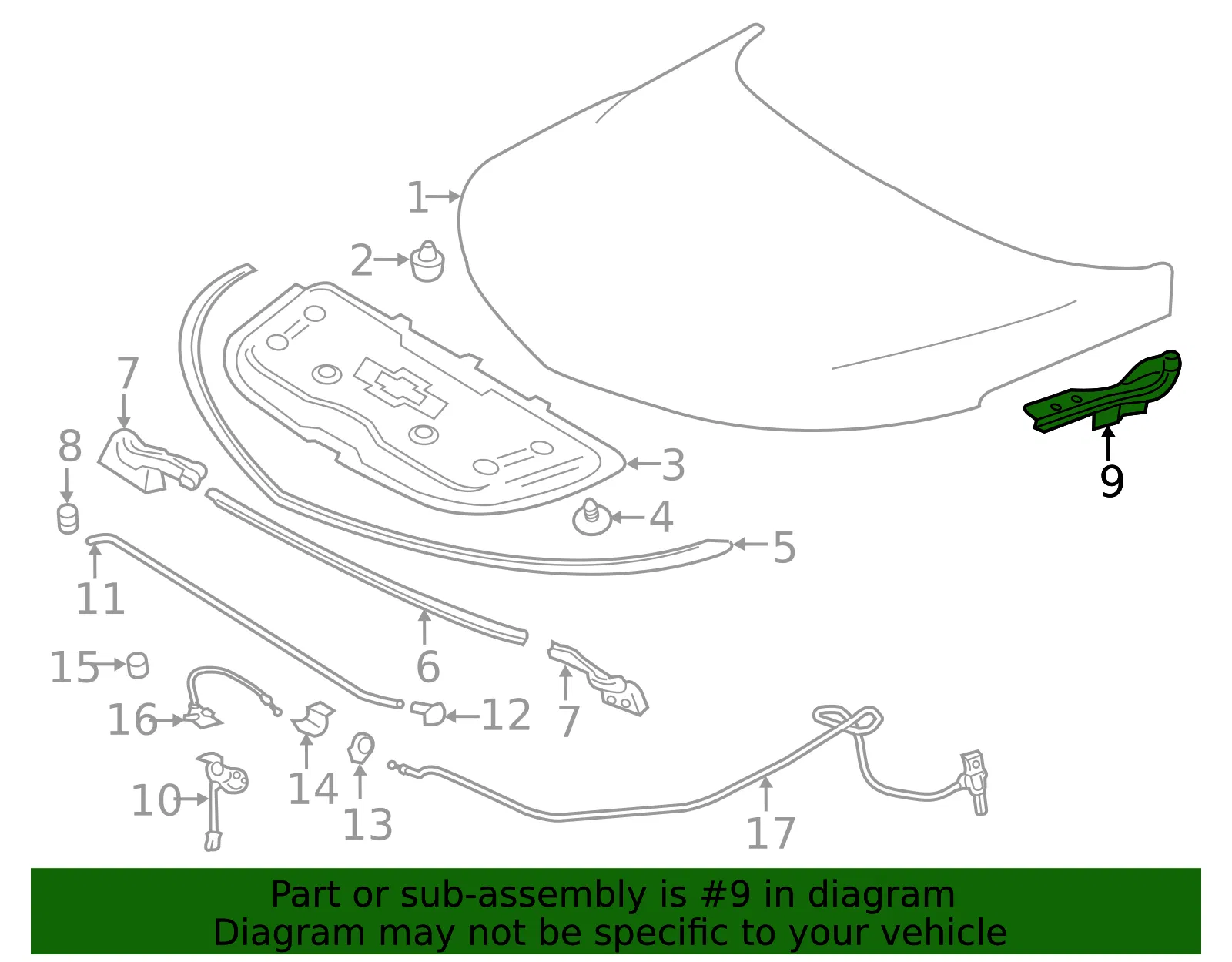 Hinge - Driver's Side (LH) - GM (23353485) - view 3