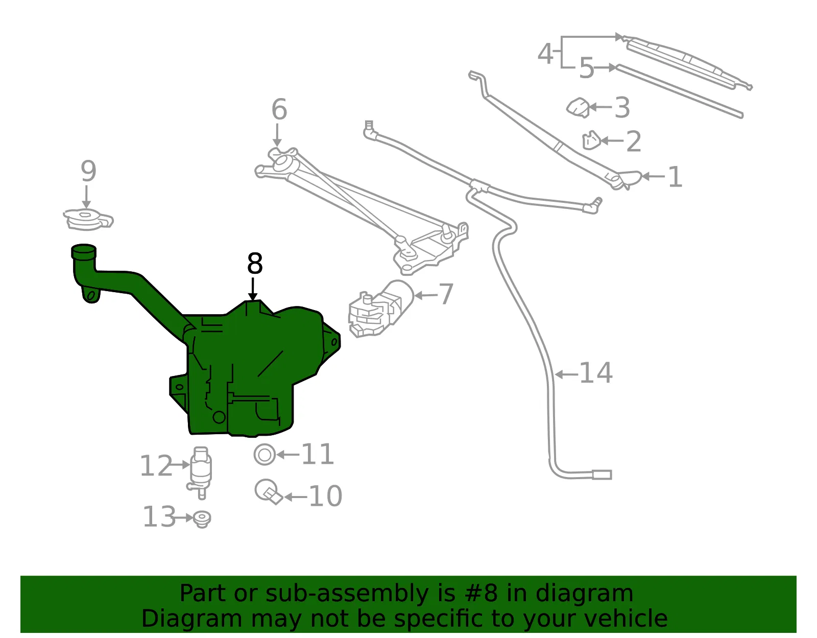 Windshield Washer Solvent Container - GM (23390376) - view 4