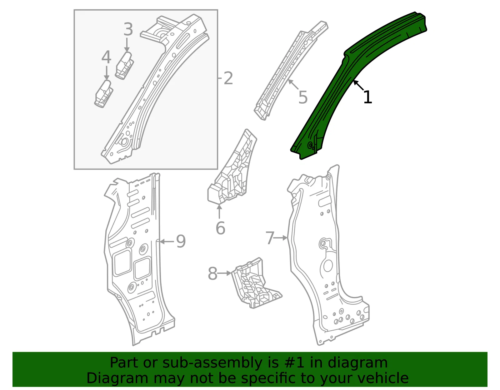 Outer Windshield Pillar - GM (23396486) - view 3