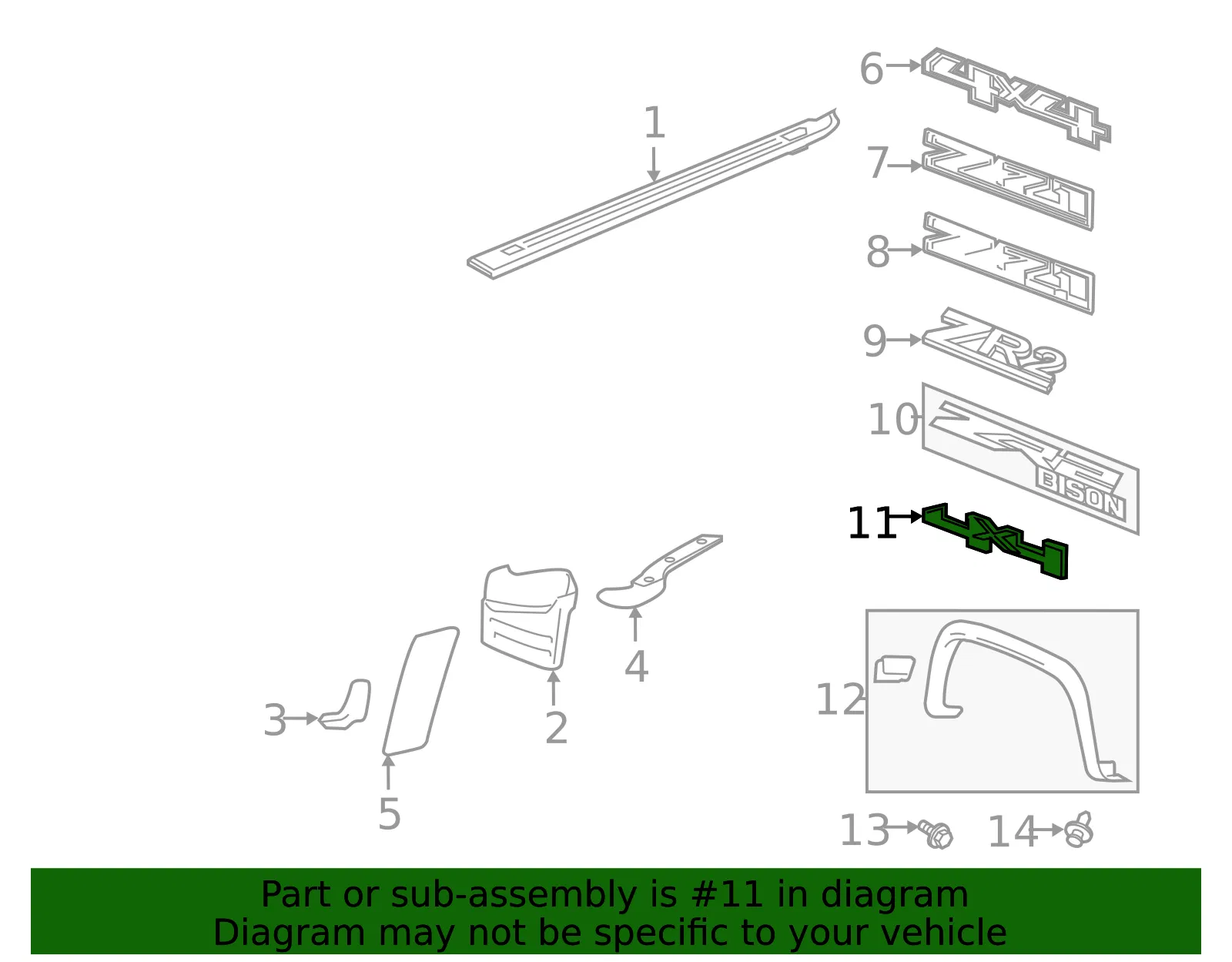 Pickup Box Side Decal - GM (23400362) - view 4