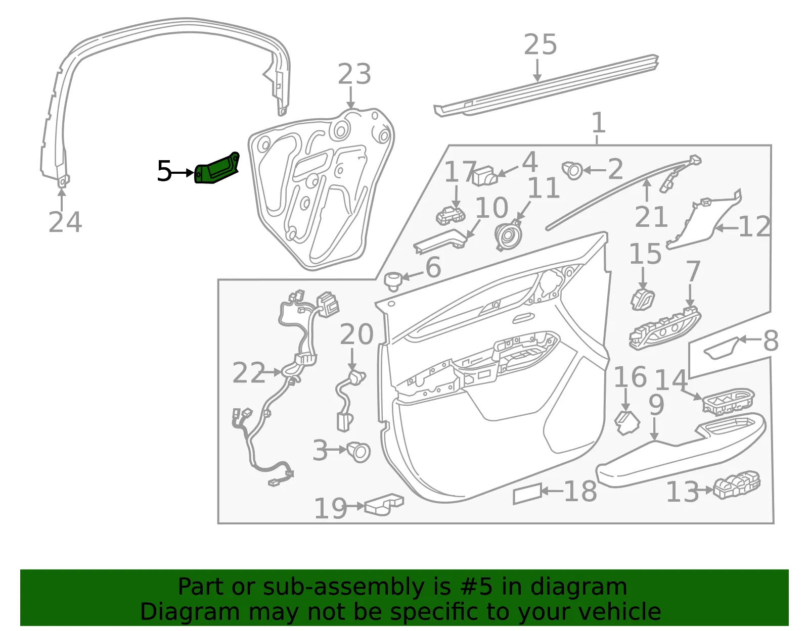 Front Side Door Pull Handle Bracket - GM (23404223) - view 4