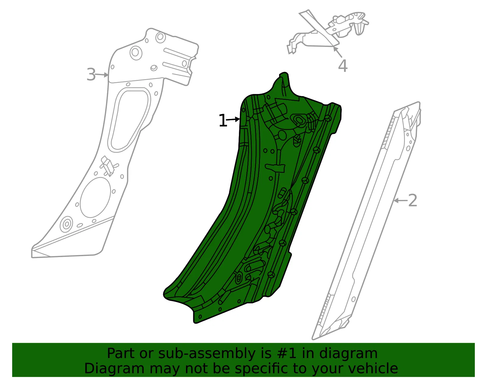 Driver Side C-Pillar Outer Panel - GM (23428965) - view 4