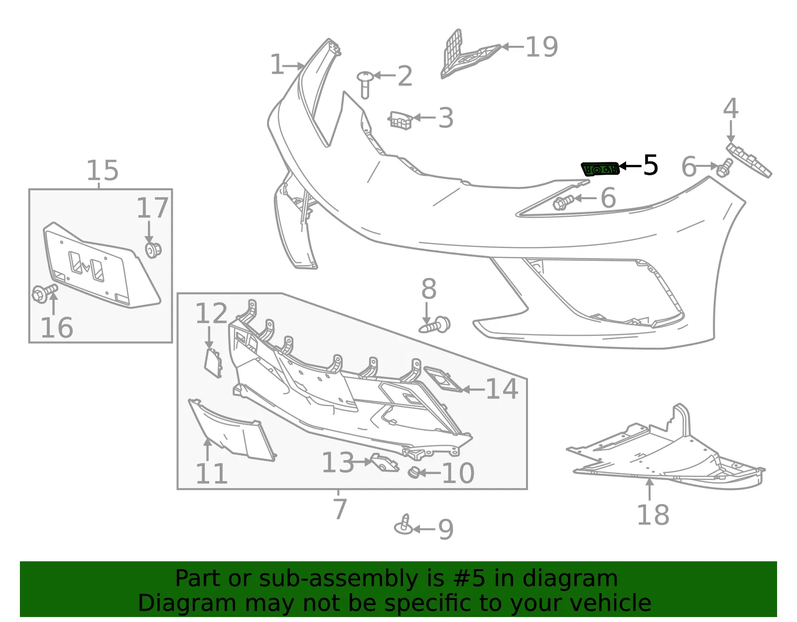 Front Driver Side Bumper Cover Guide - GM (23429080) - view 3