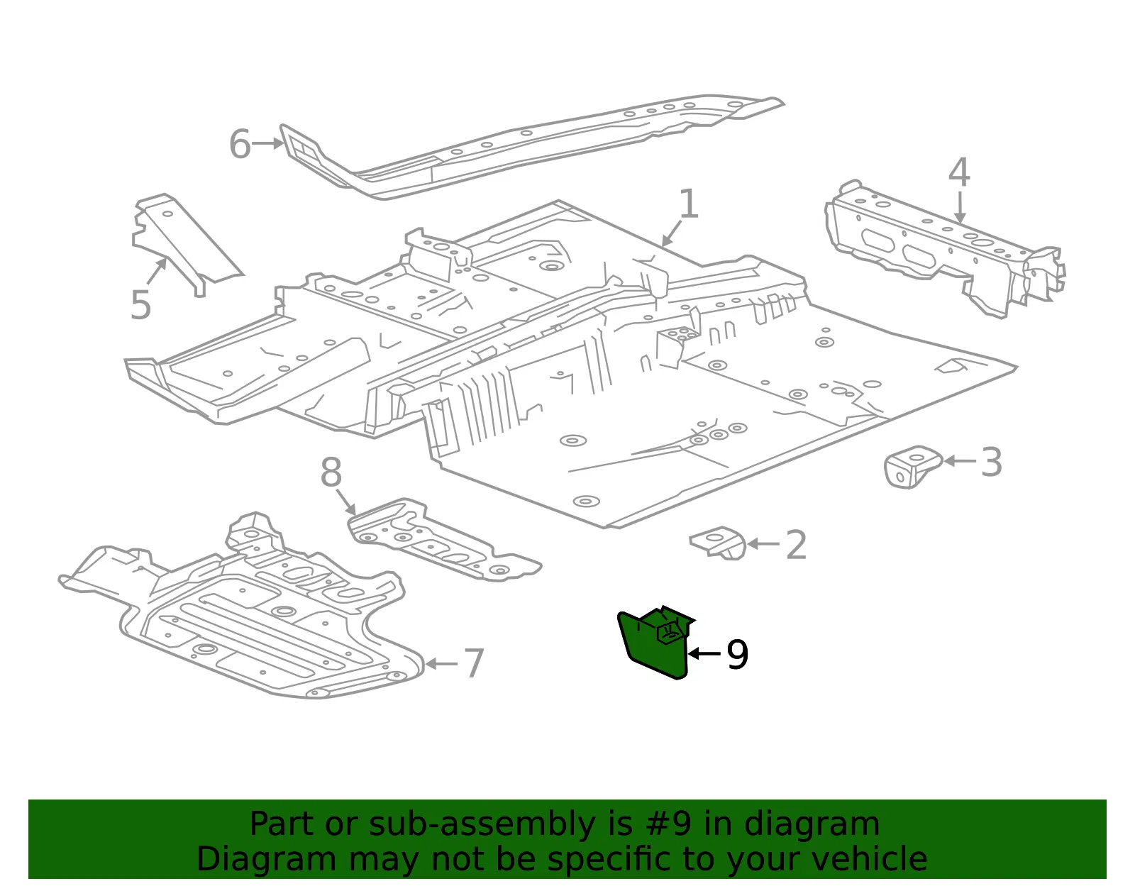 Rear Driver Side Tire Front Air Deflector - GM (23469134) - view 4