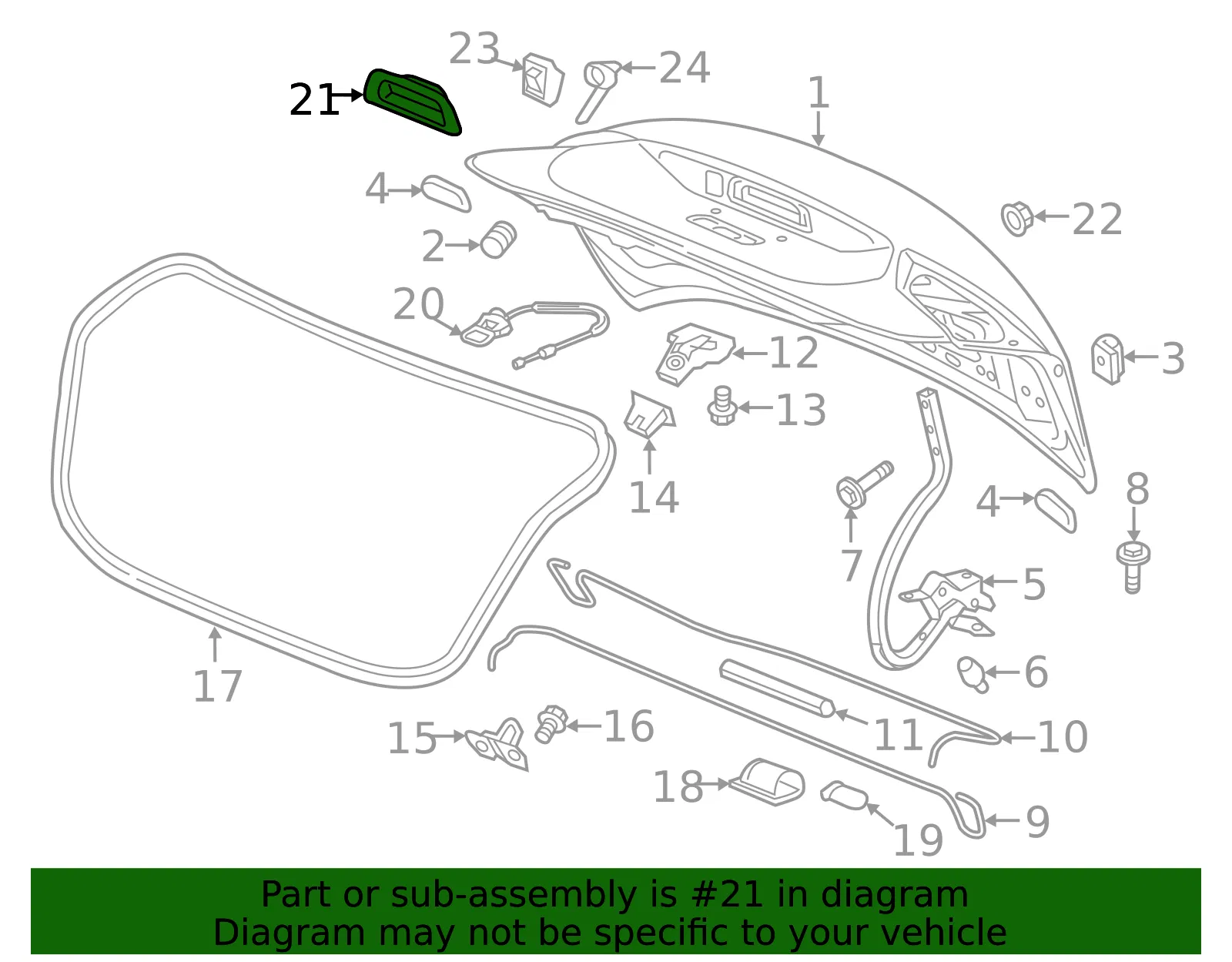 Handle Bezel - GM (23477578) - view 5