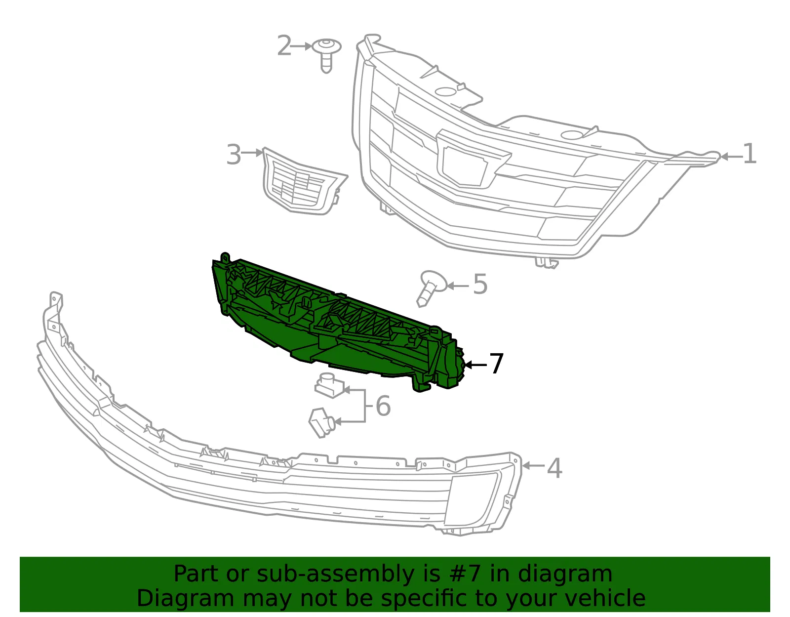 Front Bumper Shutter - GM (23487104) - view 4