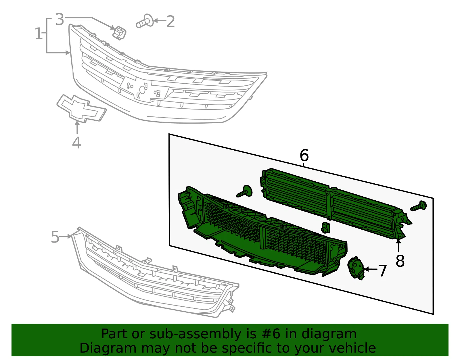 Front Bumper Shutter - GM (23487243) - view 2