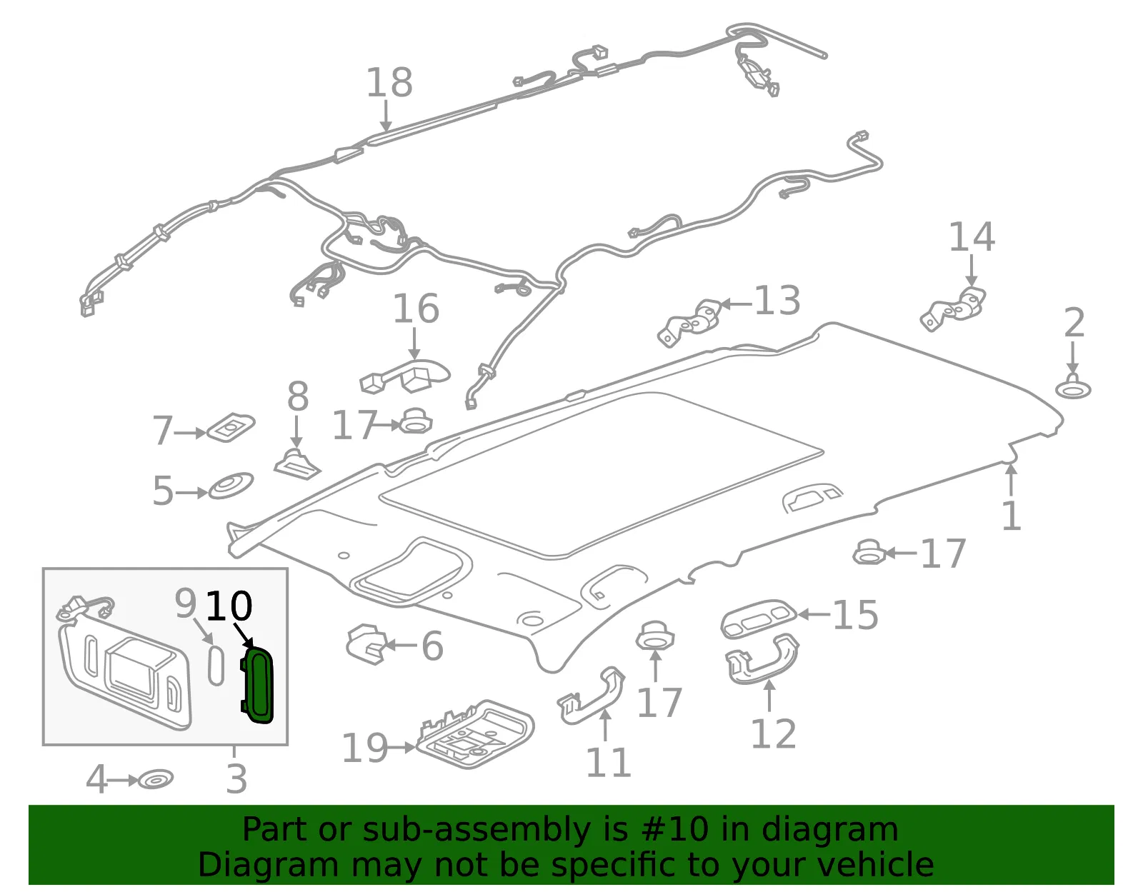 Maple Sugar Sunshade Illuminated Mirror Lens - GM (23489210) - view 3