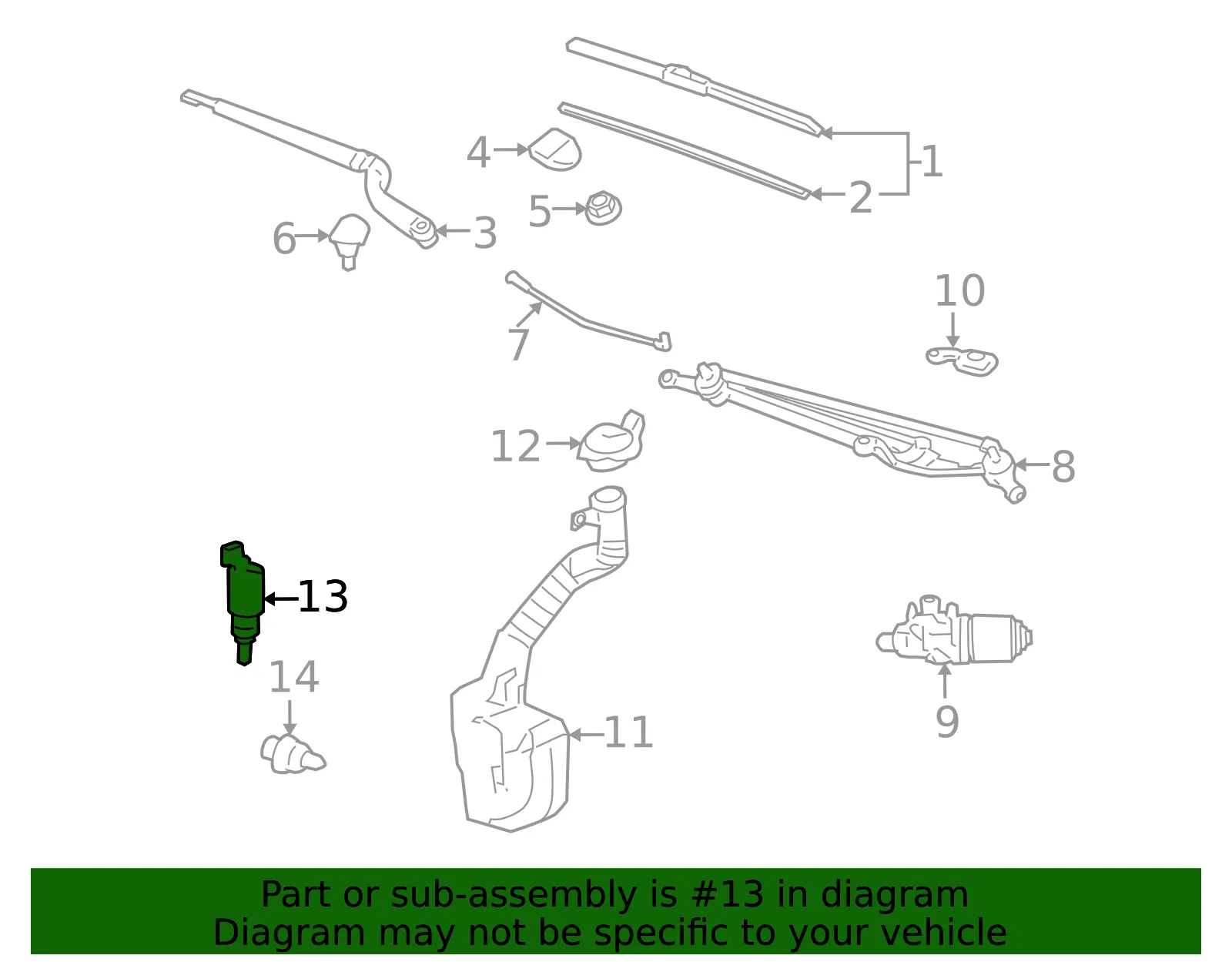 Windshield Washer Pump - GM (23491875) - view 9