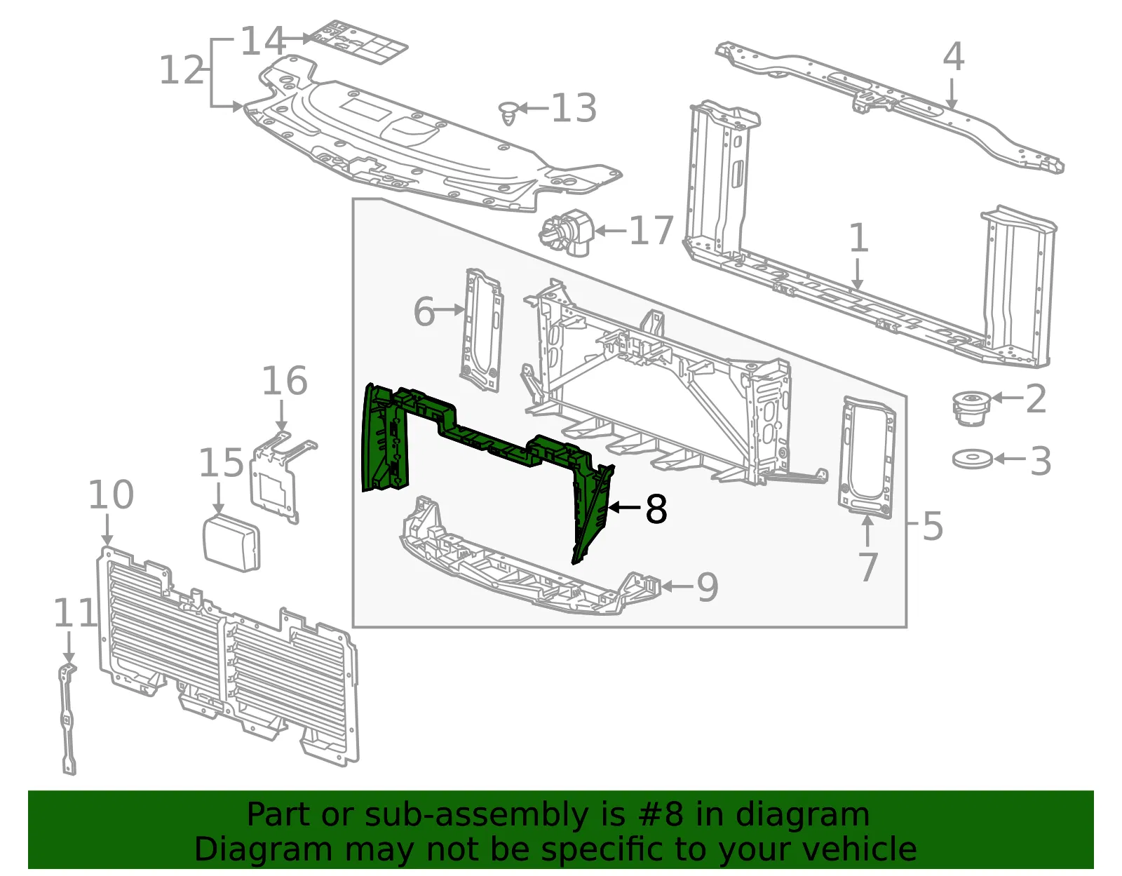 Front Bumper Shutter - GM (23497749) - view 3