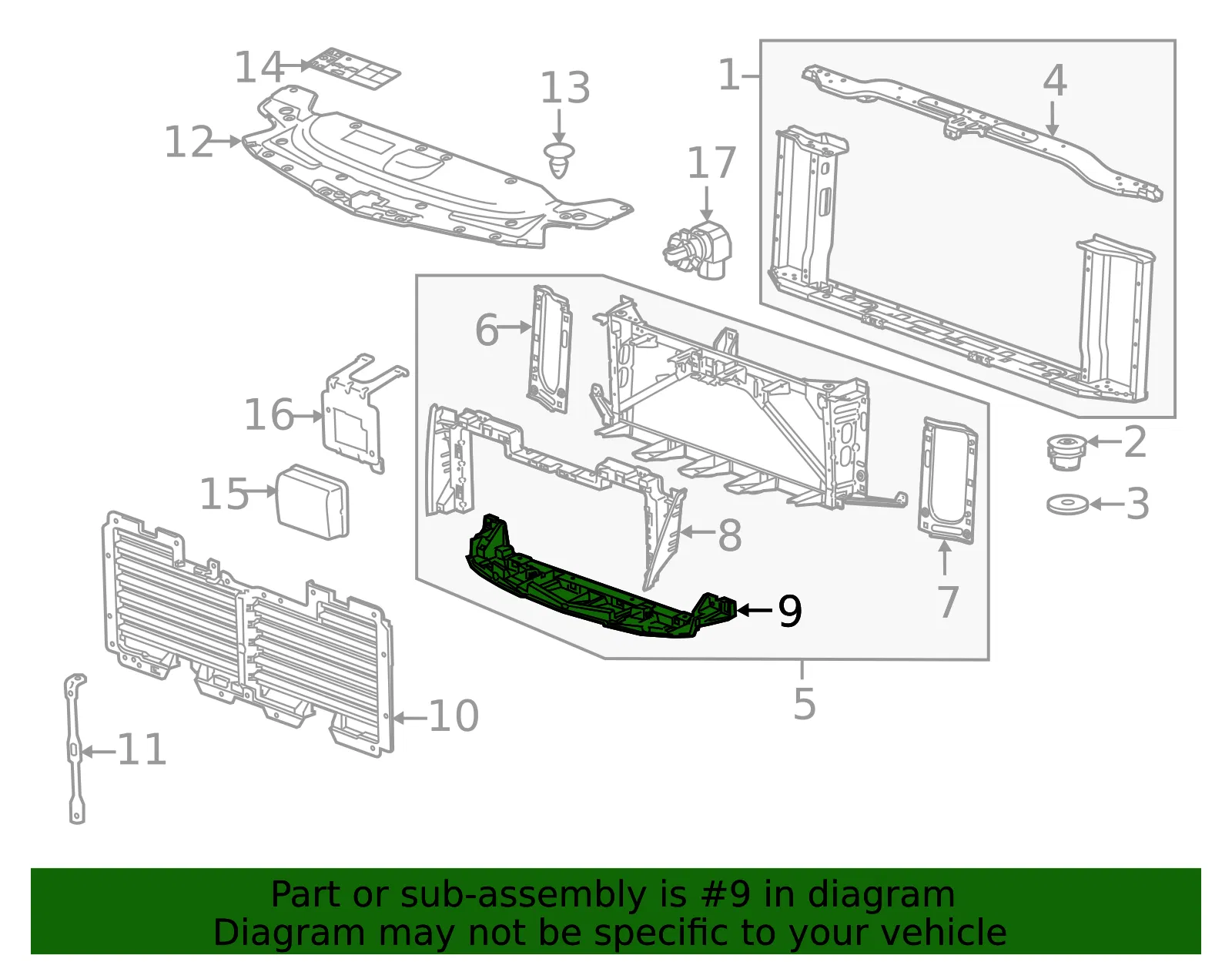 Front Bumper Shutter - GM (23497750) - view 3