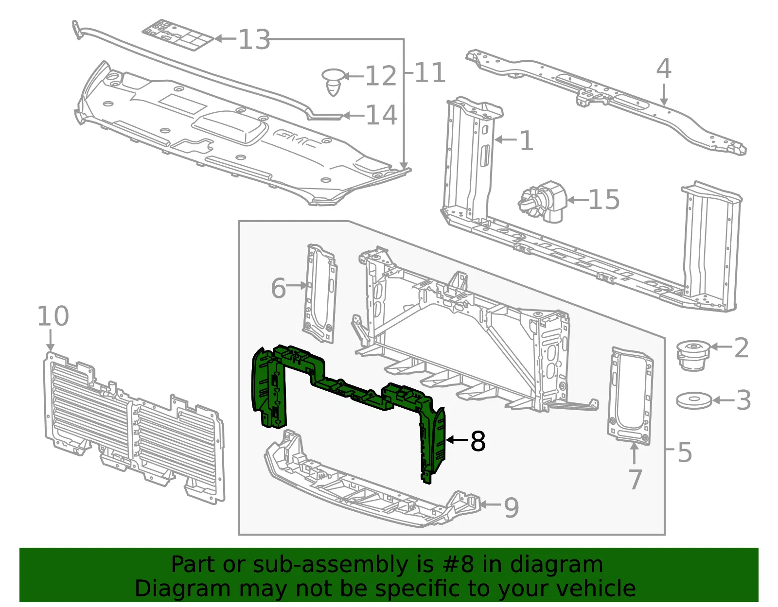 Front Bumper Shutter - GM (23497753) - view 2