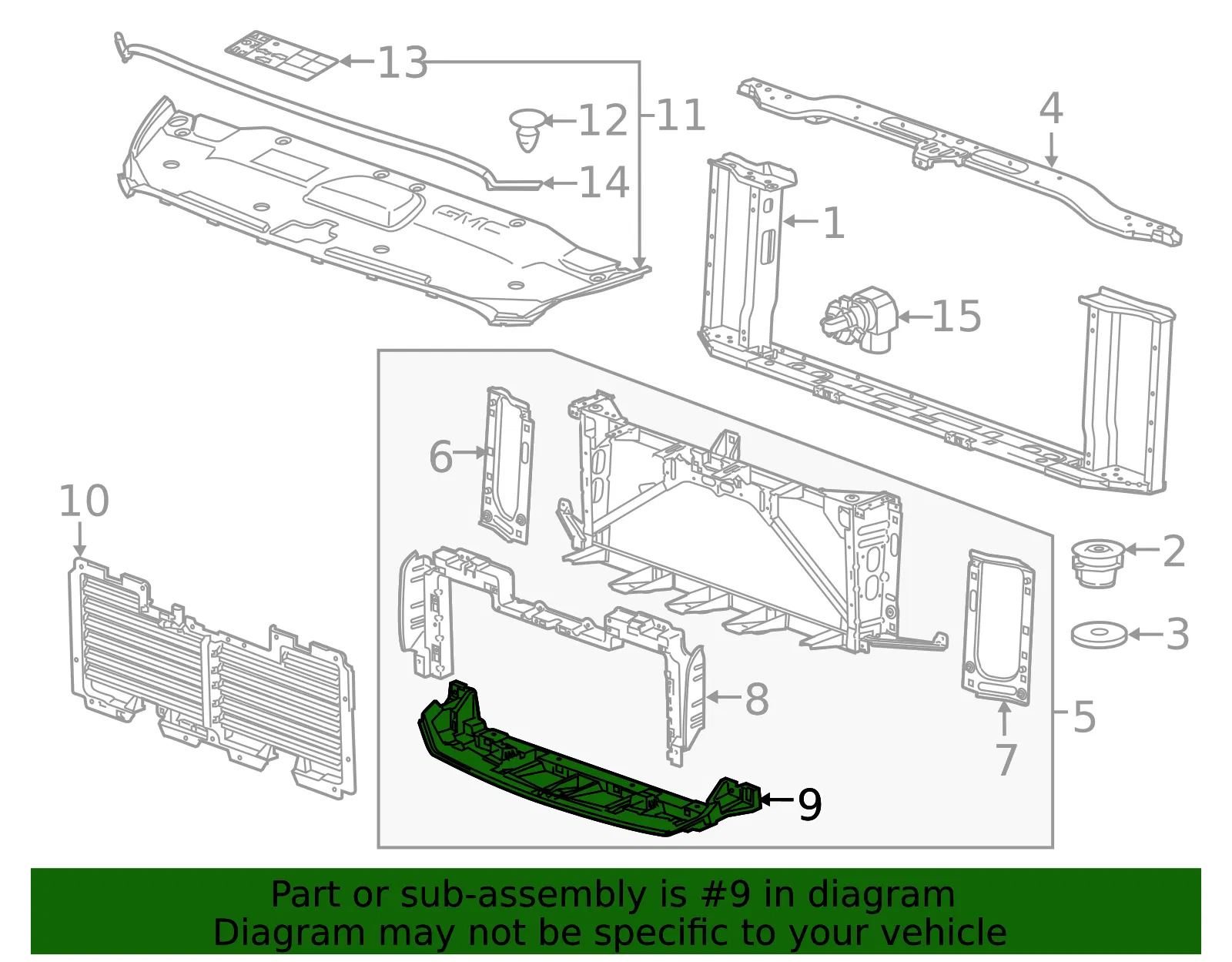 Front Bumper Shutter - GM (23497754) - view 3