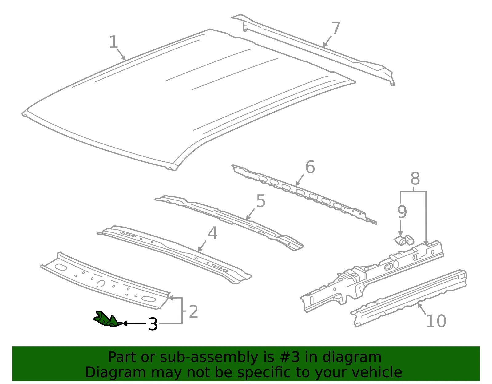 Windshield Header Bracket - Passenger Side (RH) - GM (23507061) - view 4