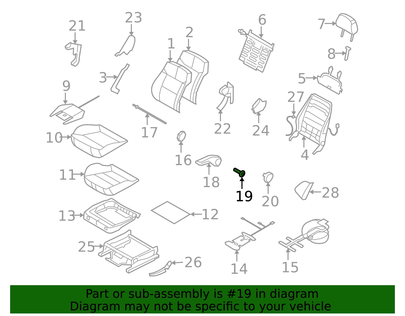 Adjust Handle Bolt - GM (24469788) - view 2