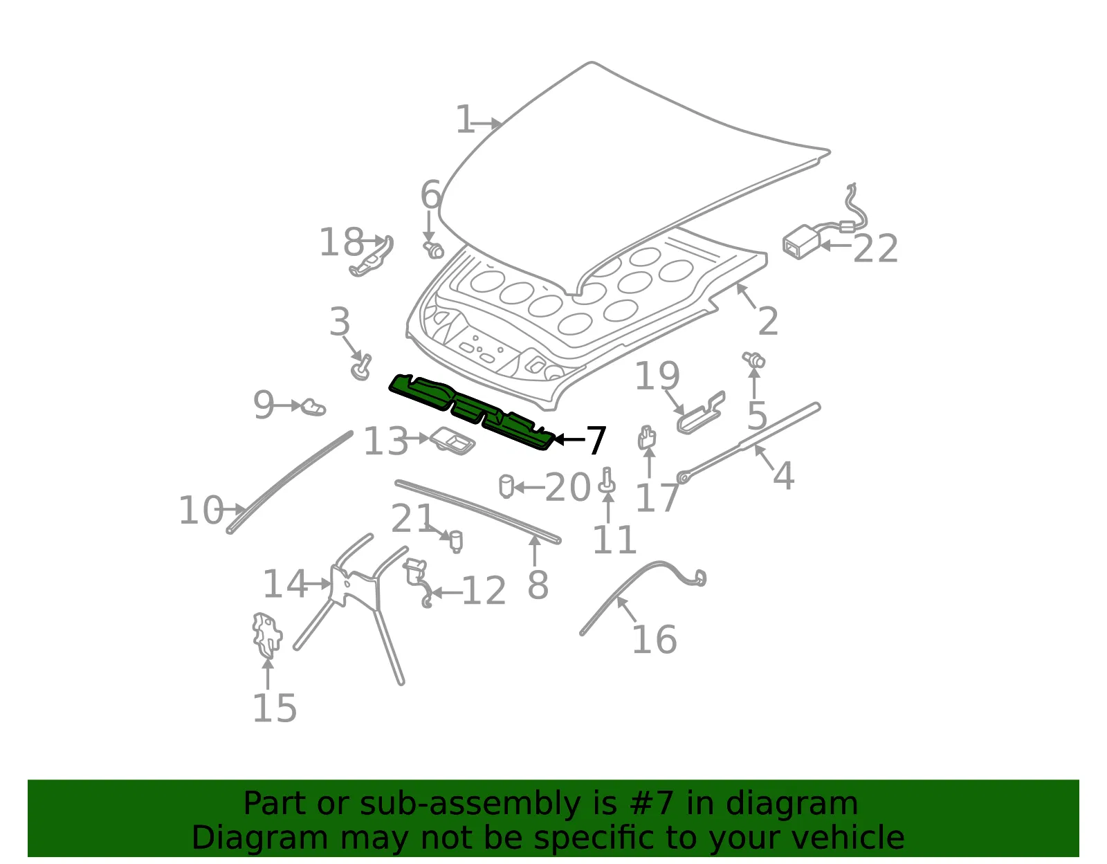 Seal Assembly Hood Front - GM (25625094) - view 2