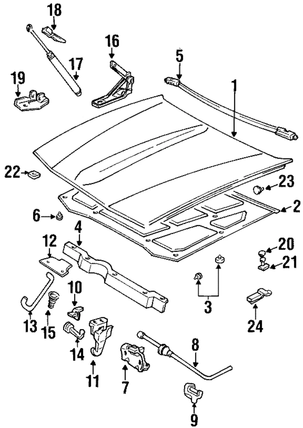 5Pk Clip Hood Secd Lat Rel - GM (25662000)