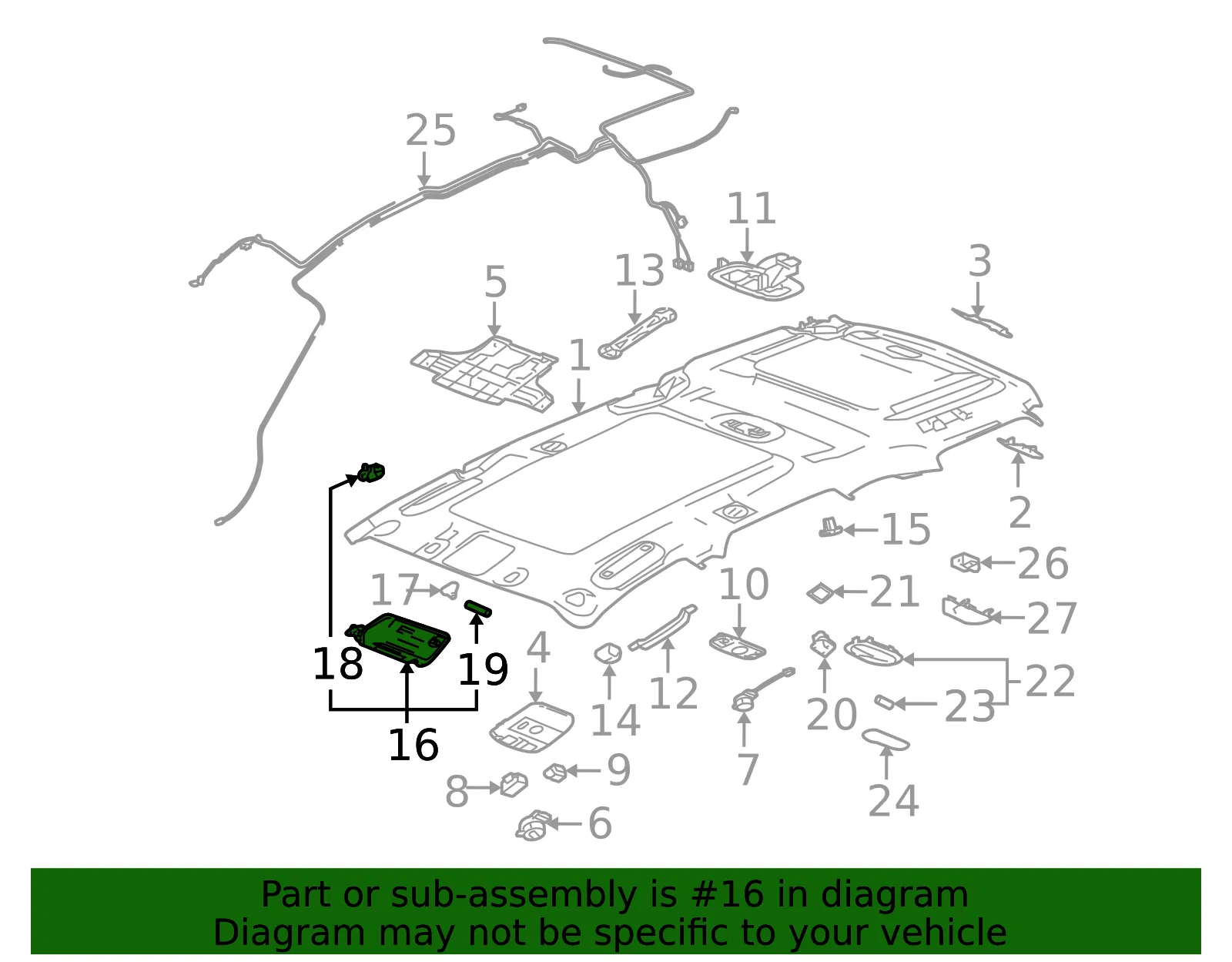 Sunshade Assembly - GM (25756070) - view 2