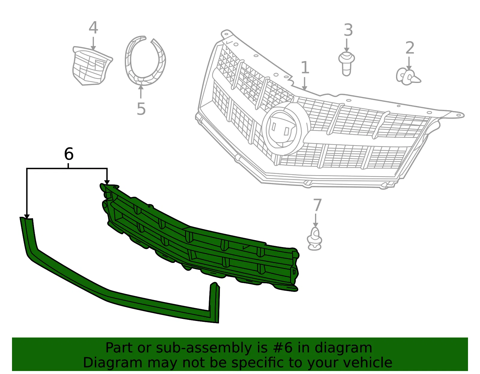 Front Lower Grille - GM (25778326) - view 3