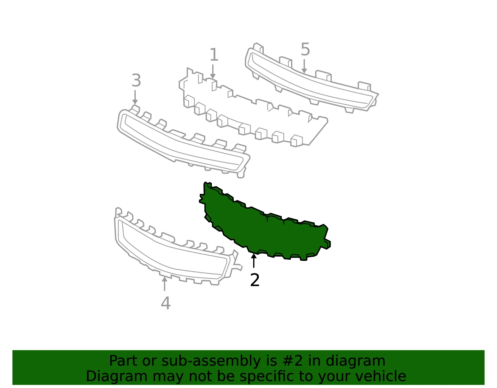 Front Upper Grille - GM (25784042) - view 3