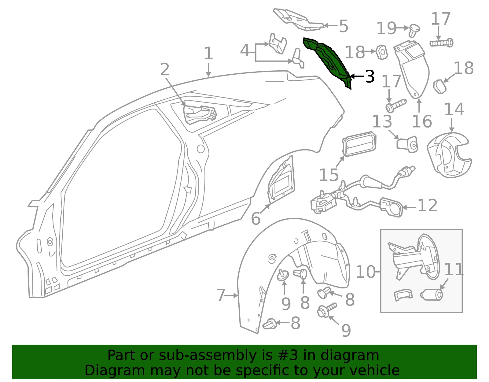 Quarter Panel Extension - GM (25794961) - view 2