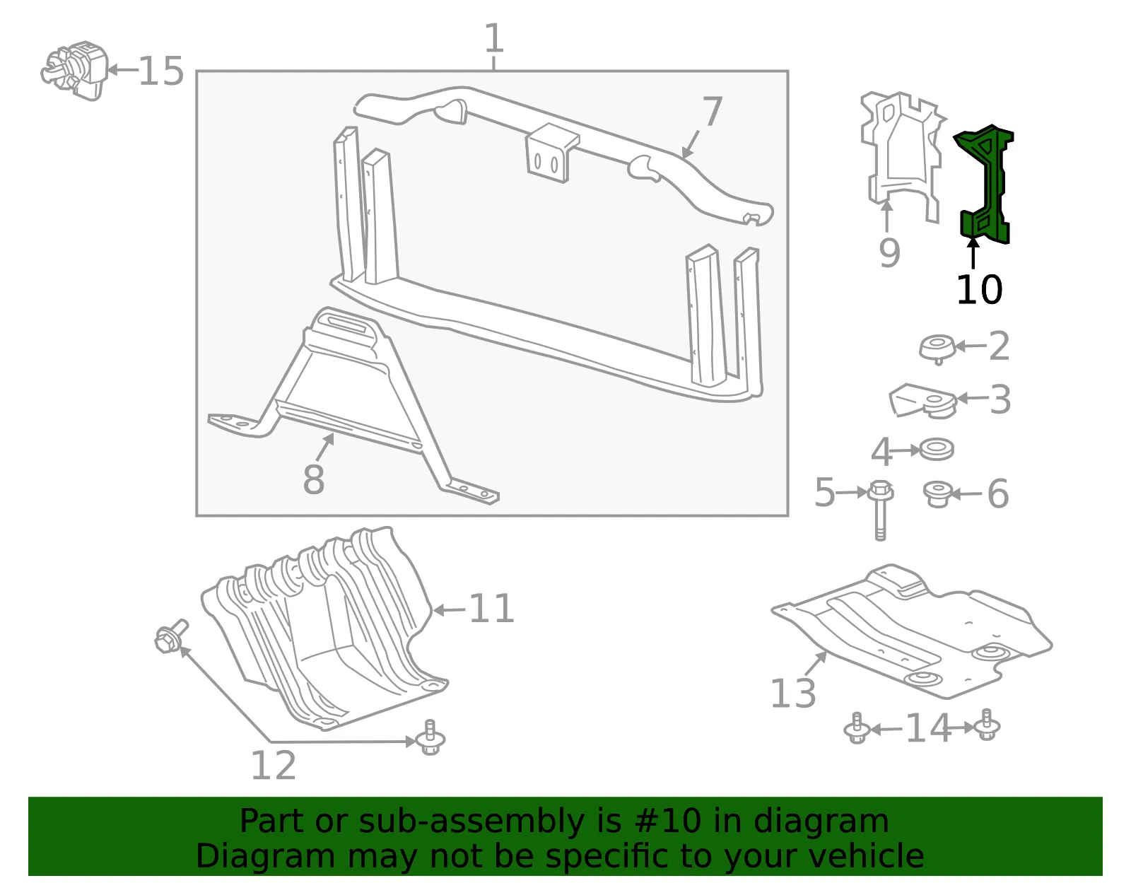 Driver Side Hood Stop Bumper Bracket - GM (25804172) - view 3