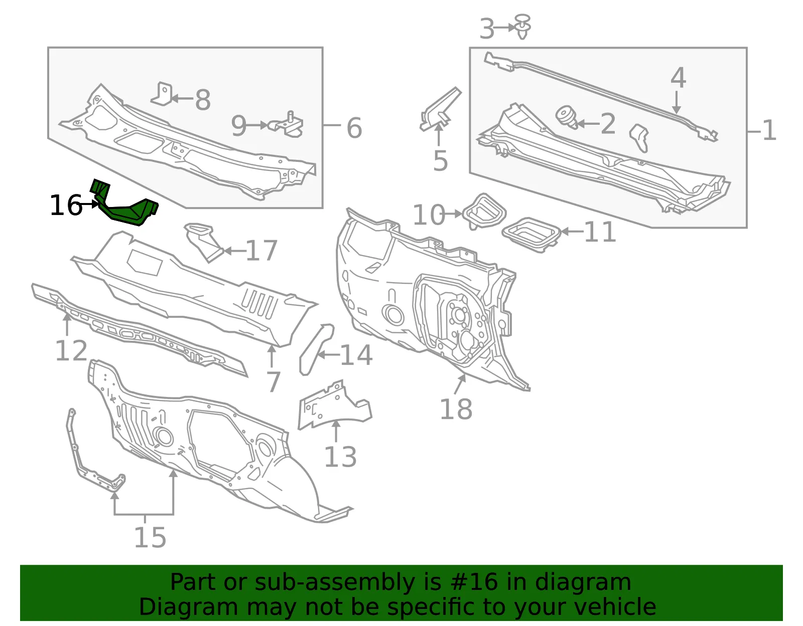 Plenum Lower Panel Water Deflector - GM (25805662) - view 4